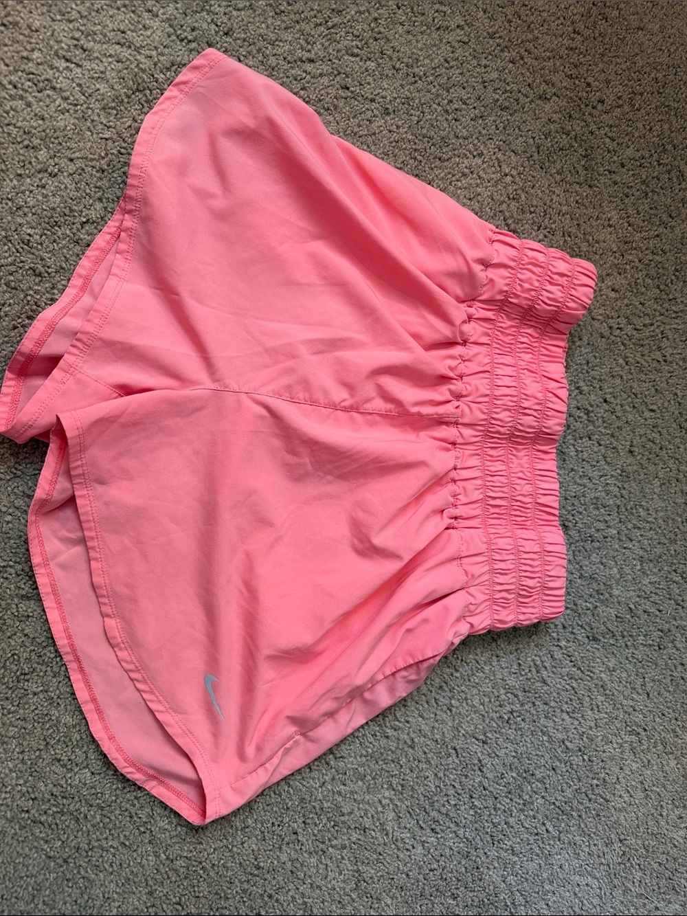 Nike Coral Pink Elastic-Waist Athletic Shorts